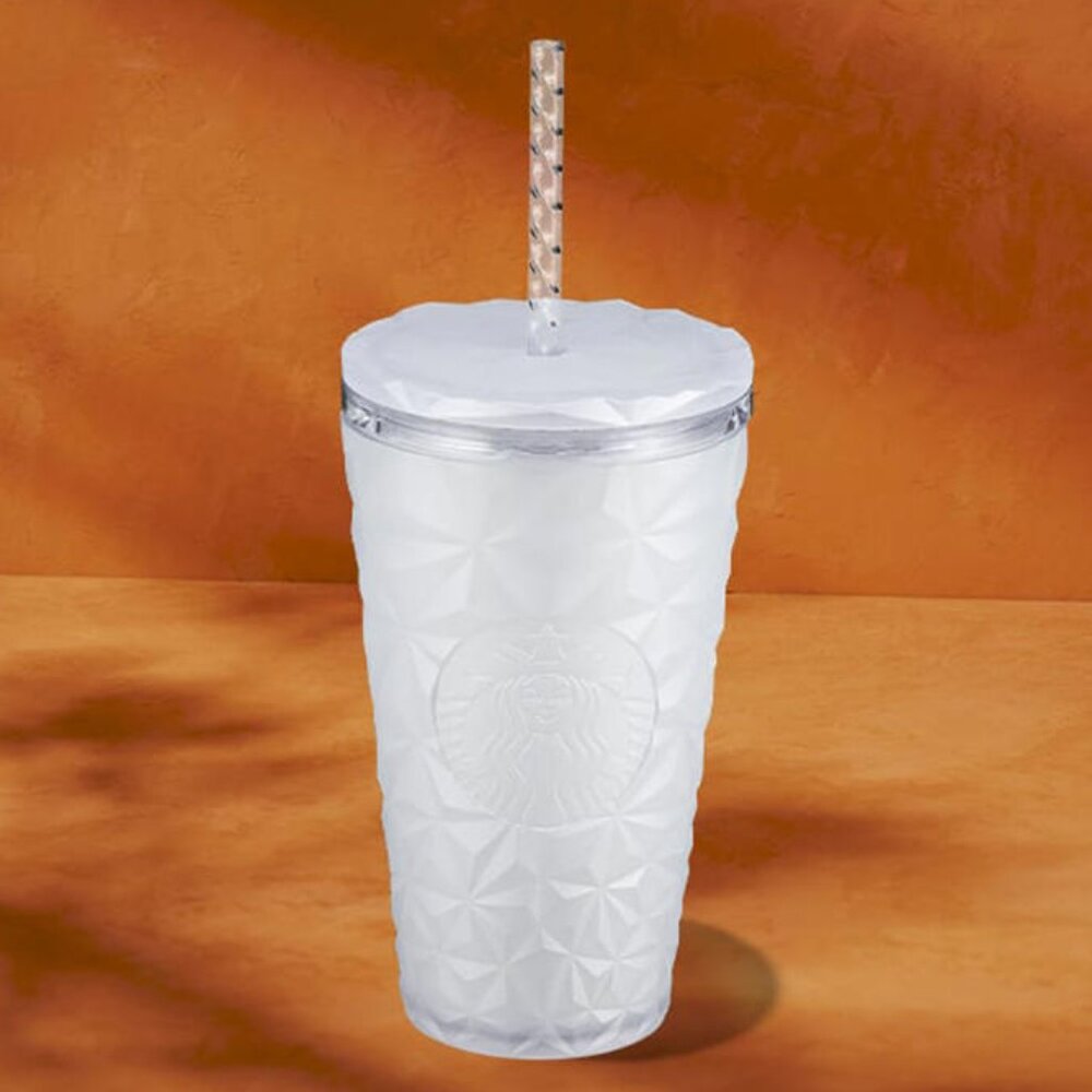 Starbucks White Prism Glow-in-the-Dark Cold Cup, 16 Oz